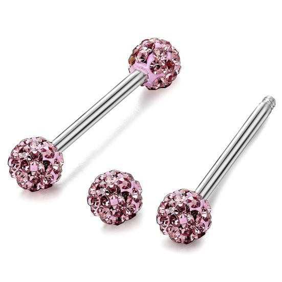 Piercing Studs Edelstahl, Weiß, Kristall, Damen - Bild 1