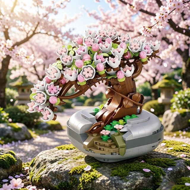 AMAZINGBLOKS Sakura Bonsai Bausteine, Kirschblütenbaum, Lernspielzeug - Bild 1