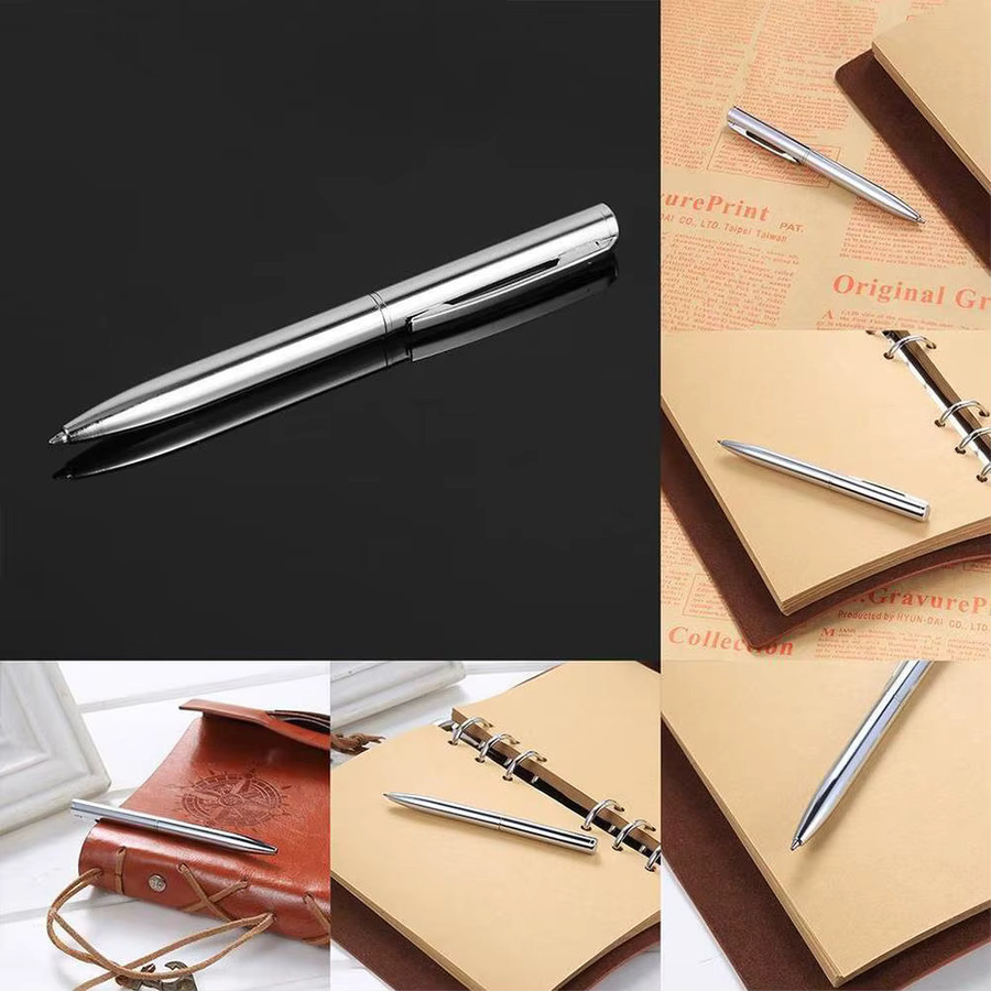 Hochwertiger Rollerball-Stift aus Metall in Silber mit 1,0 mm Spitze - Bild 3