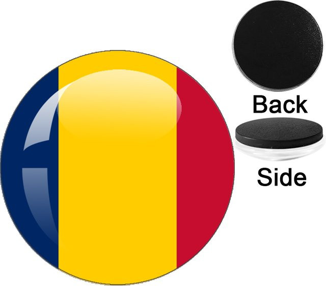 MSCHENGDORIS Kühlschrankmagnet mit Nationalflagge Zentralafrika, rund, weiß und mehrfarbig - Bild 1