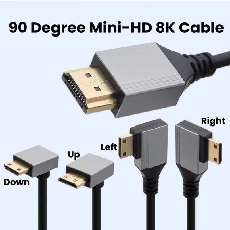 BSN Mini/Micro HDMI Kabel 8K UHD mit 90 Grad Winkel für Laptop, Kamera und Tablet - Bild 2