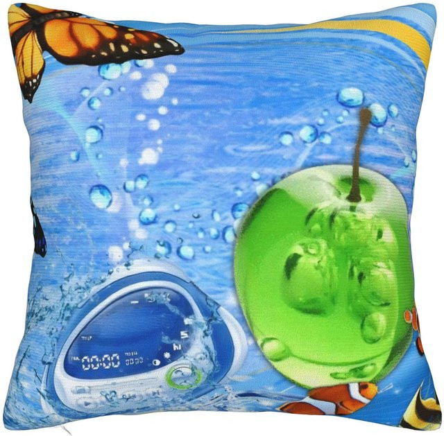 JMG Clothing Quadratische Kissenbezüge im Japan Frutiger Aero Y2K Dreamcore Design aus Polyester, Farbe Blau, B/T/H: 40 x 40 cm und 50 x 50 cm - Bild 1