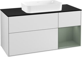 V&B Waschtischunterschrank Finion mit Wandbeleuchtung, Weiß lackiert, Breite: 120 cm, Höhe: 50,1 cm, Tiefe: 50,1 cm - Bild 1