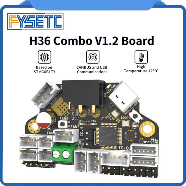 FYSETC H36 Combo Hochtemperaturbeständige Klipper Canbus Werkzeugplatine kompatibel mit NEMA14/36 mm Motoren und Onboard TMC2209 - Bild 1