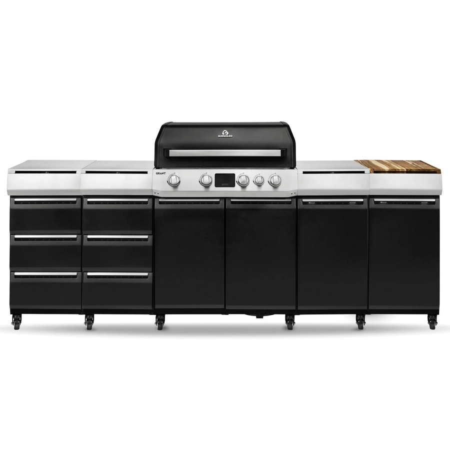 GRANT Station Modularer Gasgrill mit 4 Brennern, Edelstahlrost und Tür in Edelstahl-Optik - Bild 1