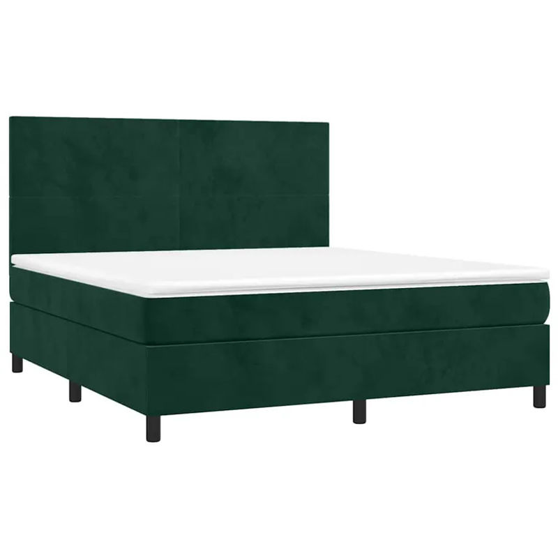 Vidaxl Kontinentalbett mit Matratze und LED in Grün aus Samt, B/T: 160 x 200 cm - Bild 2