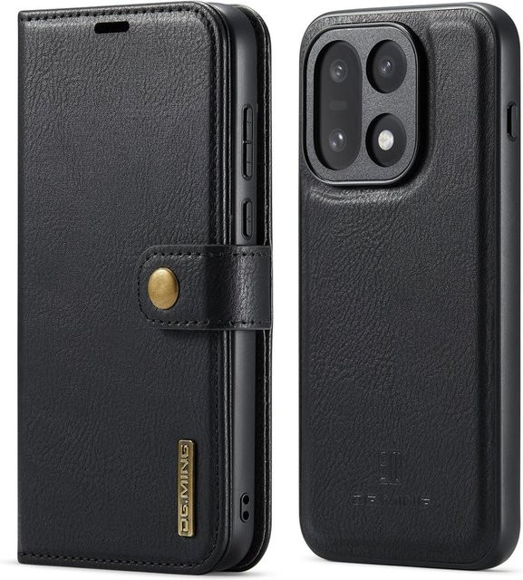 Magnetische Leder-Flip-Hülle für OnePlus 15 13 12 11 10 Pro mit Ständer und Kartenfach in Schwarz - Bild 1