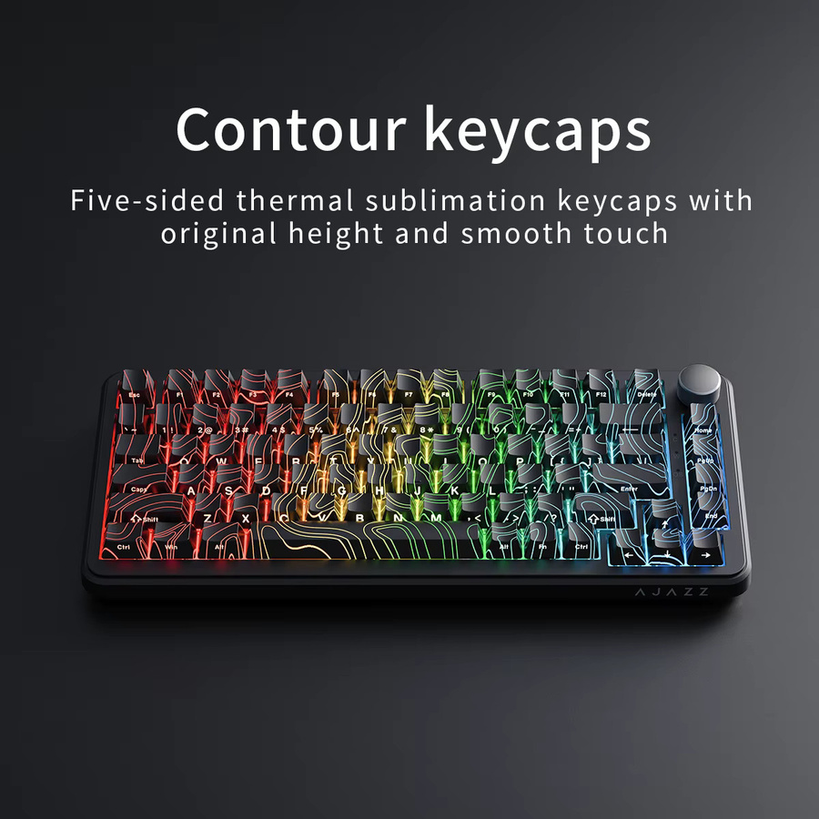 AJAZZ AK820 MAX mechanische Computertastatur mit Magnetschalter, USB-C, RGB-Beleuchtung, Schwarz - Bild 2