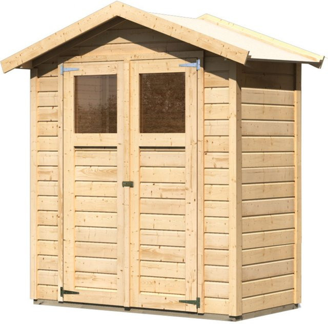 KARIBU Gartenhaus Dahme 0 aus Holz in Beige, B/H/T: 207 x 222 x 120 cm - Bild 3