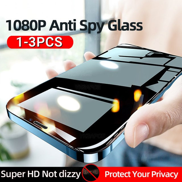 YKSPACE Anti-Spionage Blickschutz Panzerglas für iPhone 18 17 16 15 14 13 12 11 Pro Max Plus Mini XR XS transparent - Bild 1