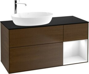 V&B Waschtischunterschrank Finion mit Wandbeleuchtung, Weiß lackiert, B: 120 cm, H: 60,3 cm, T: 50,1 cm - Bild 1