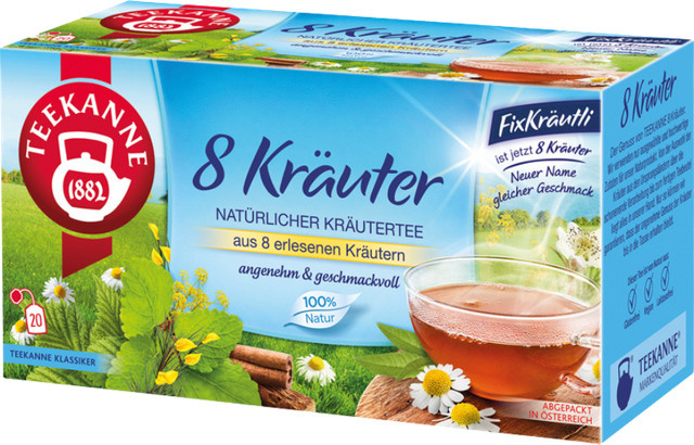 Teekanne 8 Kräuter, Kräutertee, Teebeutel, 40g - Bild 1