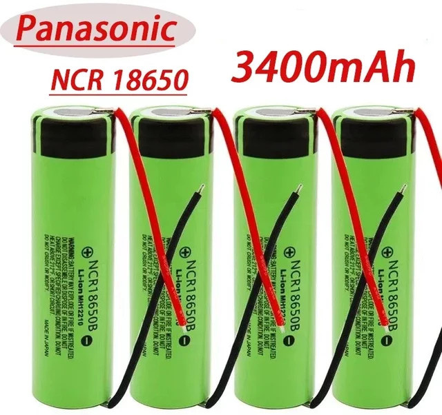 Panasonic NCR18650B Lithium-Ionen Akku 3,7 V 3400 mAh mit DIY-Kabel in Grün - Bild 1