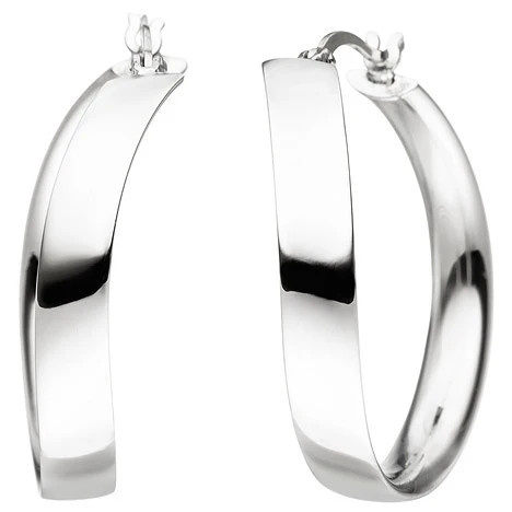 Colfem Creolen geschwungen, 925 Sterling Silber, Unisex - Bild 1