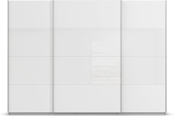 RAUCH Quadra Schwebetürenschrank Weiß mit Glaselementen B/T/H: 315 x 62 x 230 cm