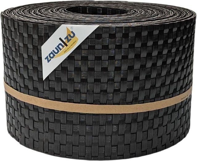 zaun zu Sichtschutzstreifen Rattan für Doppelstabmatten UV-beständig Dunkelbraun 10x 2,55 m - Bild 1