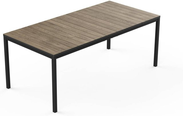 Jardin Gartentisch Porto in Schwarz aus Kunststoff, modern und matt, B/H/L: 90 x 75 x 190 cm - Bild 1