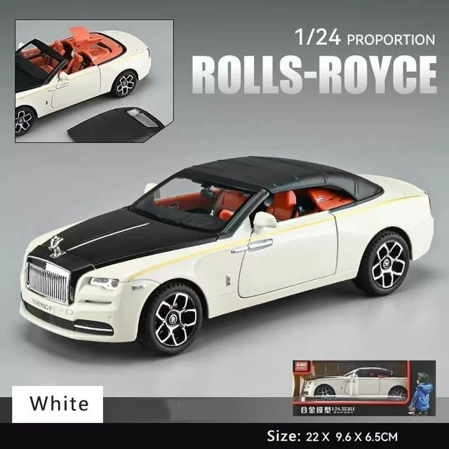 LYZRC Rolls-Royce Dawn Cabrio-Sportwagen Automodell 1:24 weiß mit Licht und Sound - Bild 1