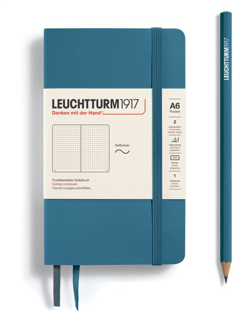 LEUCHTTURM1917 Notizbuch Pocket Softcover dotted A6 in Stone Blue - Bild 1