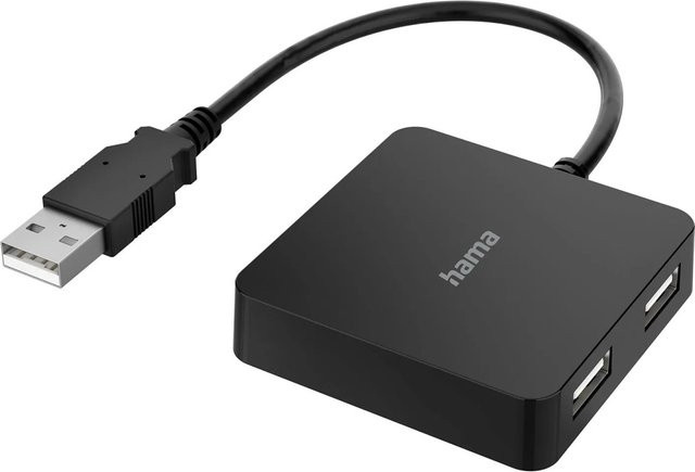 Hama USB-Hub mit 4 USB-A Ports USB 2.0 in Schwarz - Bild 1