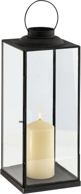 VEGA Laterne Prya in Schwarz aus Metall und Glas für Garten und Terrasse, B/T/H: 15 x 15 x 40 cm - Bild 1