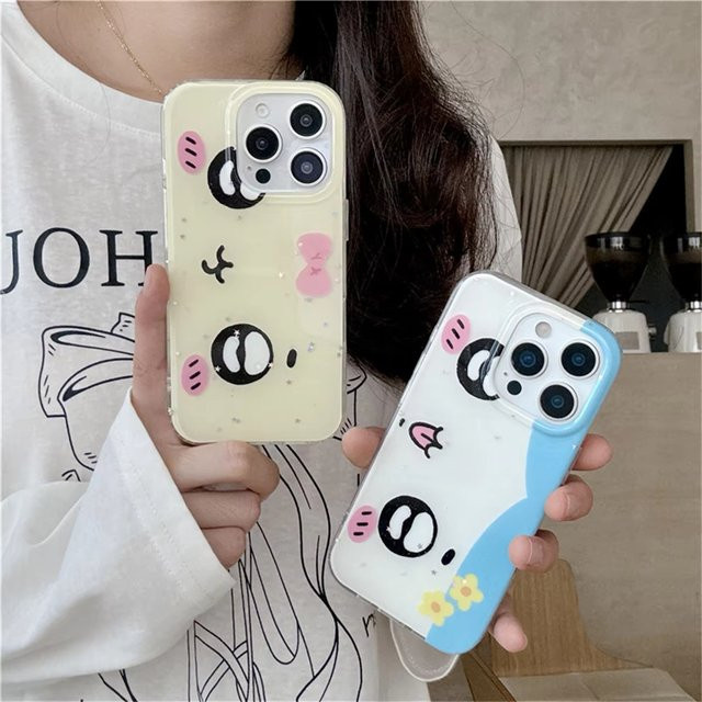 Cartoon Expression Handyhülle für Samsung Galaxy S25 S24 S23 S22 S21 FE Ultra Plus in Multicolour mit Federstruktur Rückseite - Bild 1