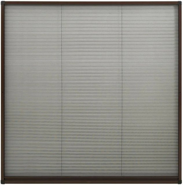 vidaXL Insektenschutz-Plissee für Fenster aus Aluminium in Braun B/H: 120 x 120 cm - Bild 1