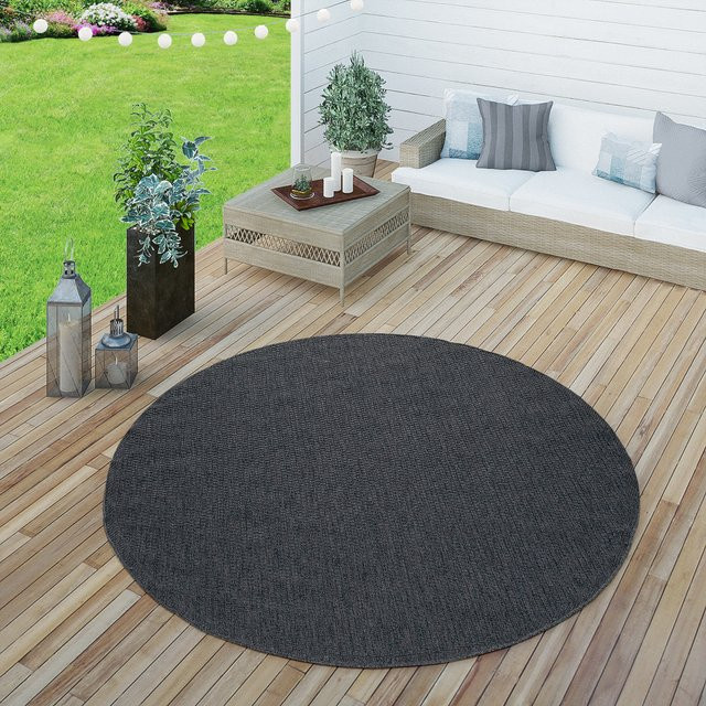 Runder In- & Outdoor-Teppich Timba in Navy-Blau, Durchmesser: 160 cm - Bild 1