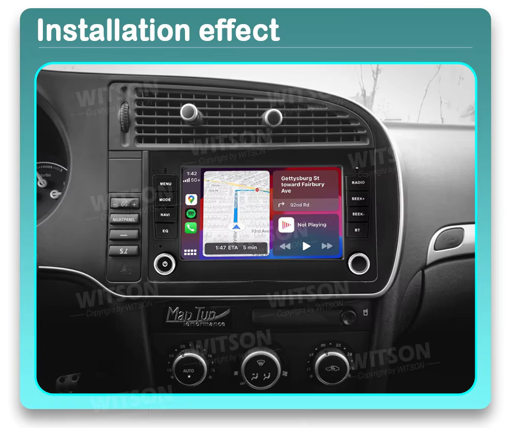 WITSON Android Autoradio mit GPS und WLAN für SAAB 9-3 (2007-2012) in Schwarz mit Carplay und Multimedia-Funktionen - Bild 2