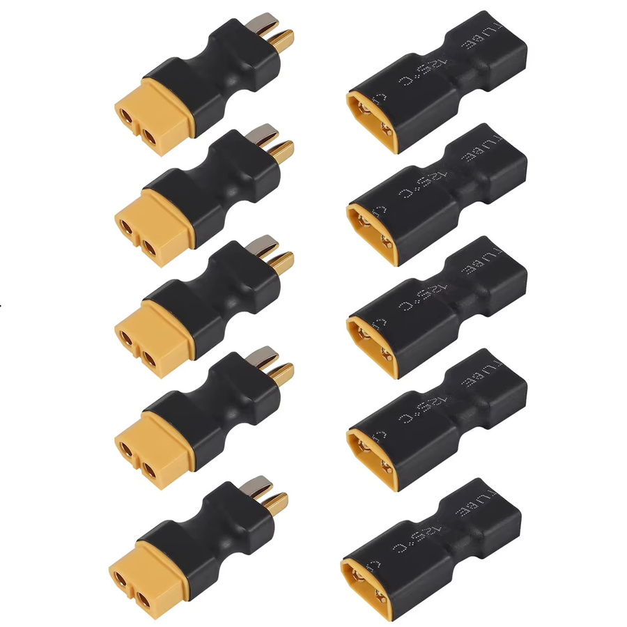 RCZIPROY Konvertierungsadapter für RC-Batterien XT60 auf T-Stecker und T-Stecker auf XT60, Schwarz - Bild 2
