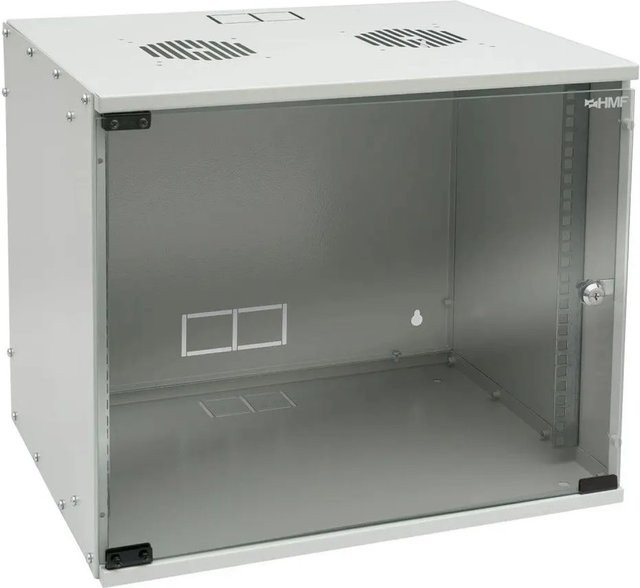 HMF Serverschrank Netzwerkschrank 9HE unmontiert 19 Zoll Lichtgrau - Bild 1
