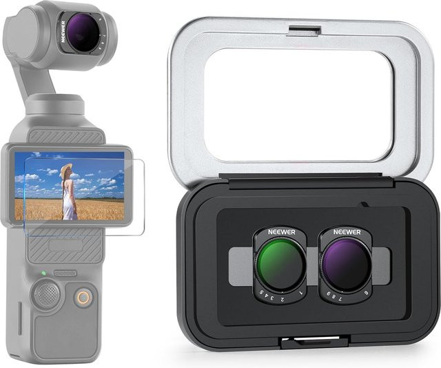 NEEWER Magnetisches Variables ND-Filterset für DJI Osmo Pocket 3, ND2-32 & ND64-512 Action-Kameraobjektivfilter, Schwarz - Bild 1