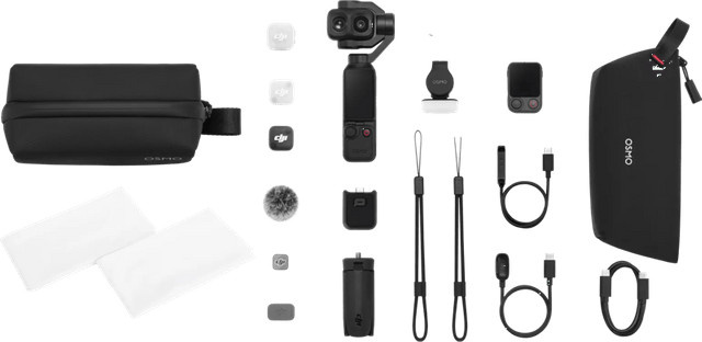 DJI Osmo Pocket 4P Pro Creator Combo Action Camera in Schwarz inklusive BlueBuilt Mikrofasertücher - Bild 1