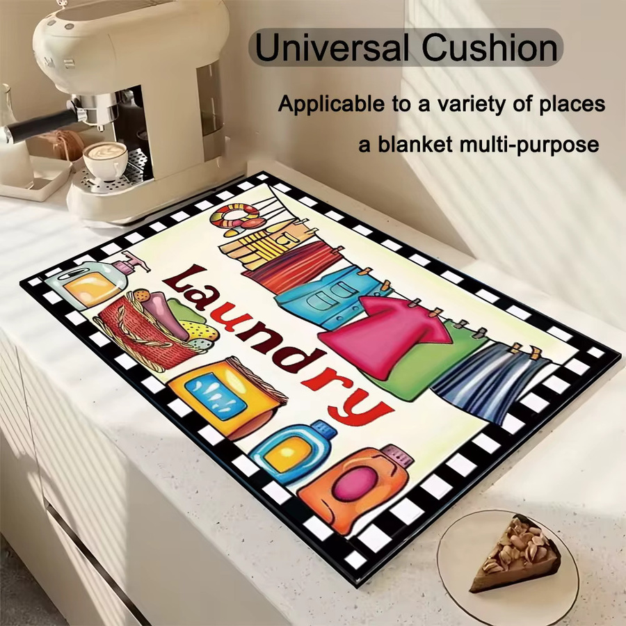 Miele Schutzmatte für Waschmaschine und Trockner mit Cartoon-Design, saugfähig und schnell trocknend, Mehrfarbig - Bild 4