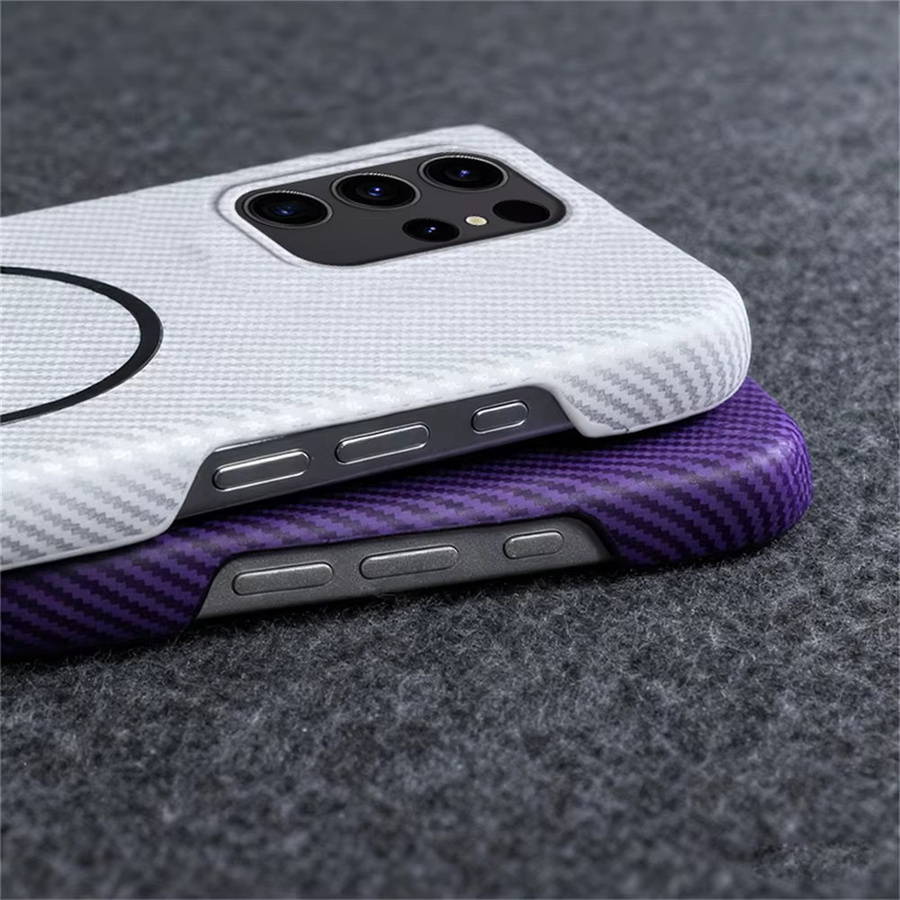 Stoßfeste Carbon Fiber Magnetische Schutzhülle für Samsung Galaxy S22 S23 S24 S25 S26 Ultra Plus in Purple - Bild 2