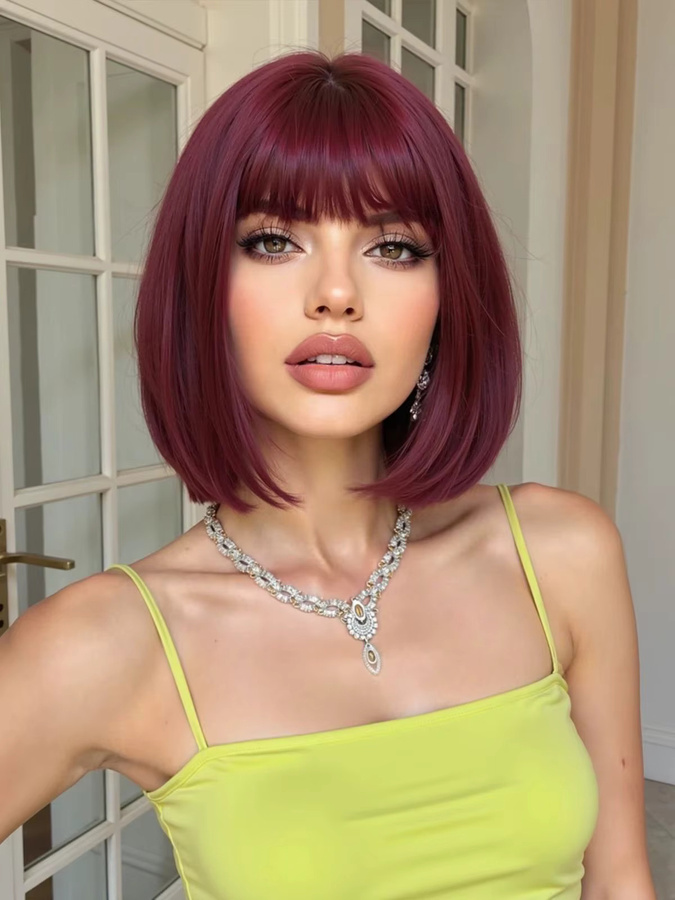 EASIHAIR Naturhaar-Perücke mit Pony, rot, synthetisch, Damen - Bild 3