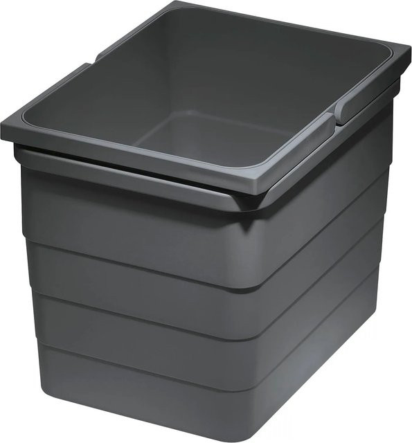 Ninka Abfallbehälter mit Bügelgriff und Flip-Lid aus Kunststoff, Dunkelgrau, Volumen: 12 l, B/T/H: 30,6 x 22,0 x 23,0 cm - Bild 1