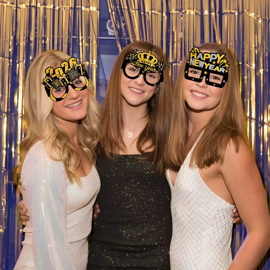 KUKUZHU Party-Papiergläser Schwarzgold für Silvester und Geburtstagsdekoration - Bild 1