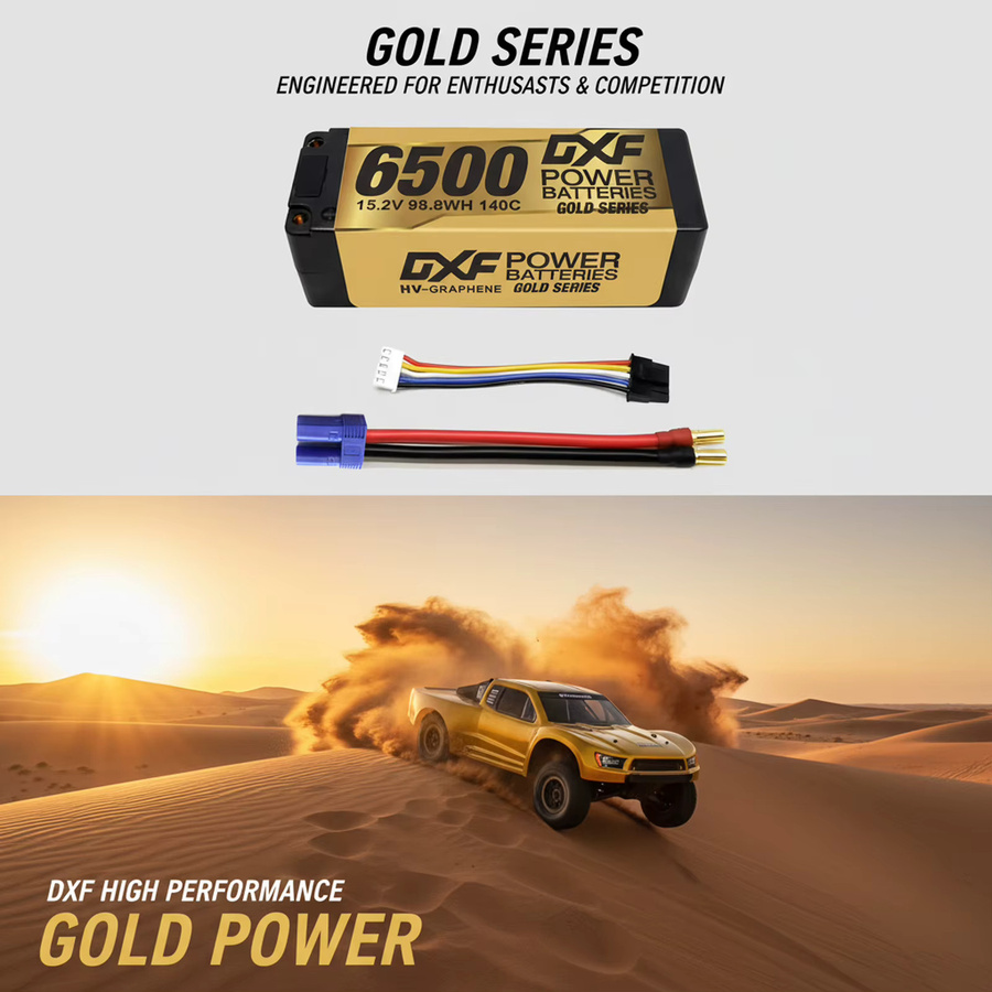 DXF Lipo-Akku 6500mAh 4S 15,2V 140C Klasse A LCG HV-Akku mit XT90 oder EC5 Anschluss für RC Modellauto Boot und LKW - Bild 5