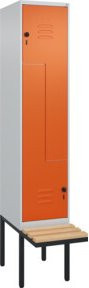 C+P Z-Spind Classic PLUS Sitzbank mit 2 Fächern und Sicherheits-Drehriegel, Buche-Hartholz, B/T/H: 212 x 40 x 81,5 cm - Bild 1