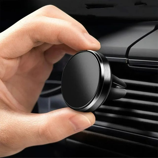 Universelle magnetische Smartphone-Halterung für das Auto zur Befestigung am Lüftungsschlitz in Schwarz - Bild 1