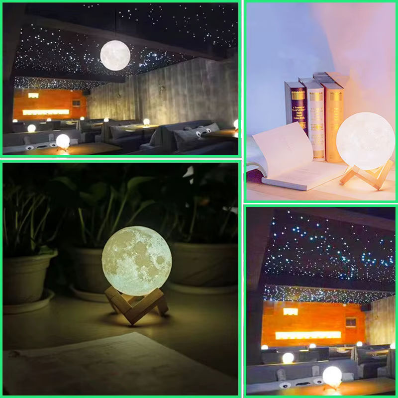 DOUWENXI 3D LED Mondlampe als Nachtlicht mit Touch-Funktion für Kinderzimmer und Schlafzimmer - Bild 2