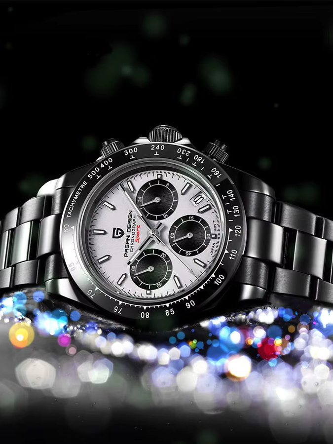 PAGANI DESIGN Chronograph, Edelstahl, Keramiklünette, Quarz, Herren - Bild 1