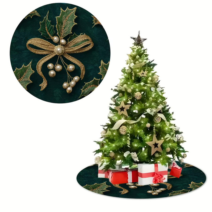 VIKAMA Luxus-Weihnachtsbaumschmuck mit floralem Design und Textilblumen für deine Weihnachtsdekoration - Bild 2