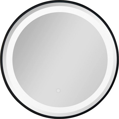 Sanotechnik Rundspiegel mit LED-Beleuchtung und Touch-Schalter in Schwarz, B: 60 cm, H: 60 cm - Bild 1