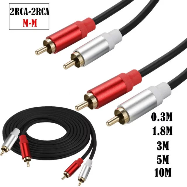 BSN Audio-Video-Kabel mit vergoldeten Doppel-RCA-Steckern in Gold - Bild 1
