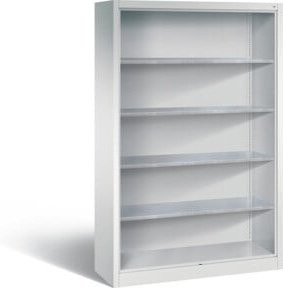C+P Stahlregal Acurado mit Rückwand, Farbe: Lichtgrau, H x B x T: 195 x 120 x 40 cm - Bild 1
