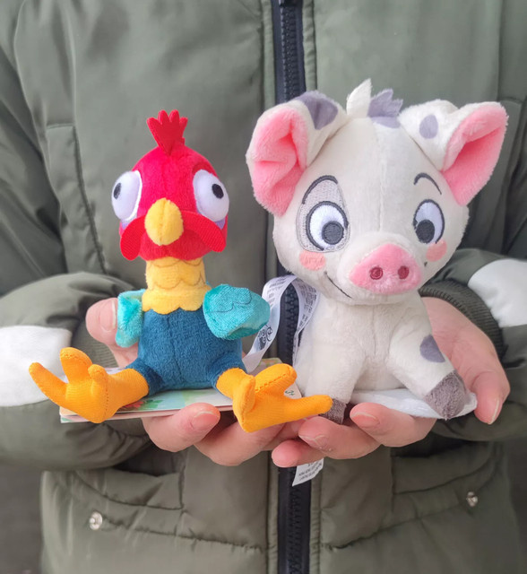 MINISO Disneyland Moana Hei Hei Huhn Pua Schwein Schulterkumpel Magnet Plüsch, 2-teiliges Set - Bild 1