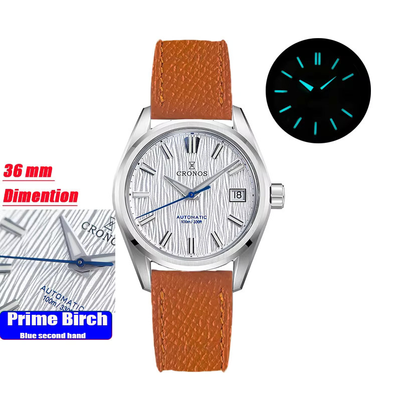 CRONOS Herren-Taucheruhr, Automatik, Edelstahl, 36 mm, Silber, 10 ATM - Bild 3