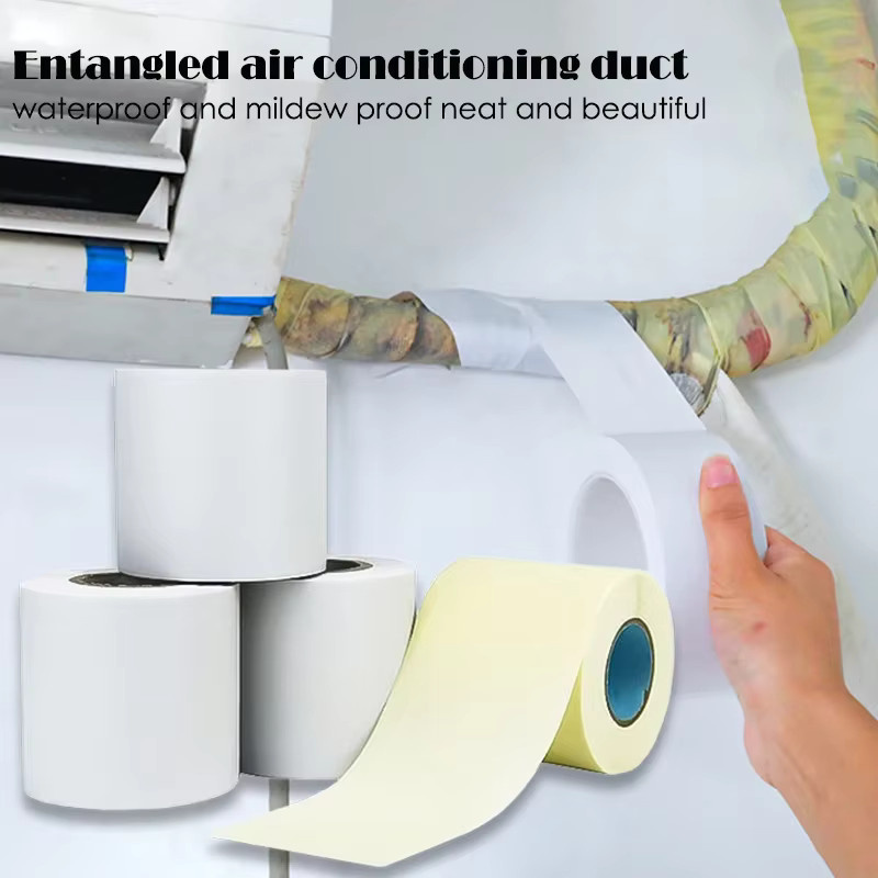 Wasserdichtes Klebeband in Industriequalität zur Abdichtung und zum thermischen Schutz von HVAC-Leitungen, Breite: 60 mm, Farben: Beige und Weiß - Bild 2